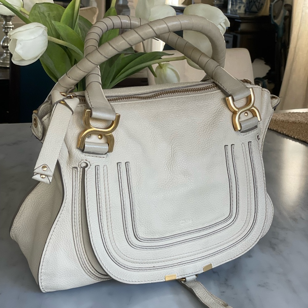 ⚜️authentic Chloe Marcie medium satchel in ivory
